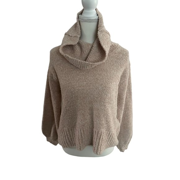 JESSICA SIMPSON Beige Turtleneck Furry Sweater Size Small NEW - Picture 1 of 5